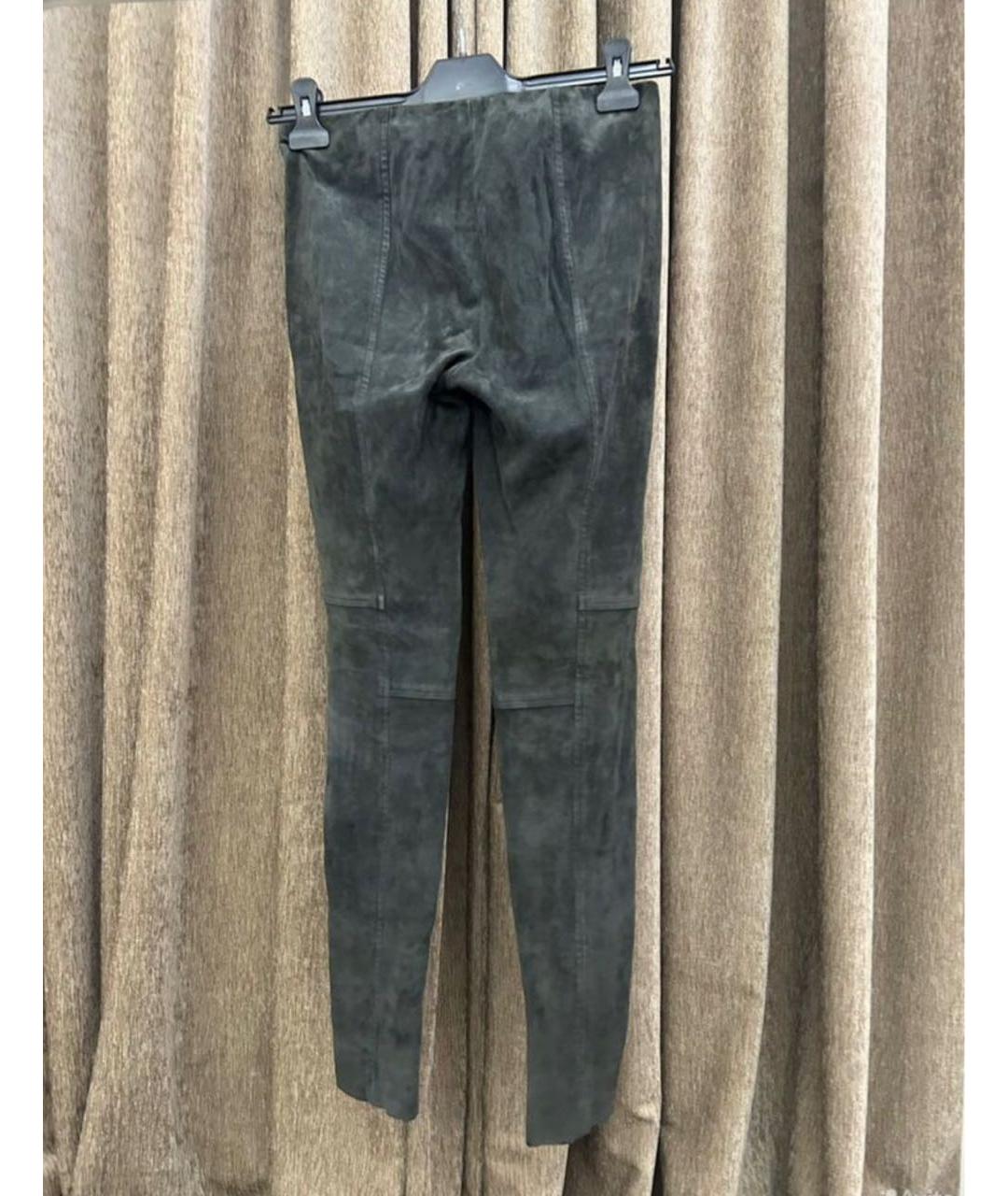 RALPH LAUREN Антрацитовые замшевые брюки узкие, фото 2