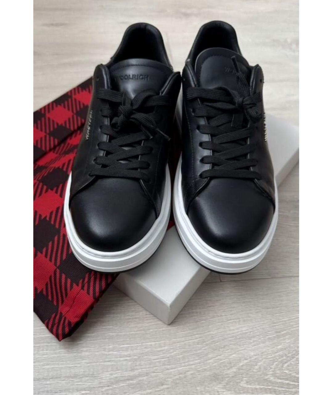 WOOLRICH Черные кожаные кеды, фото 2