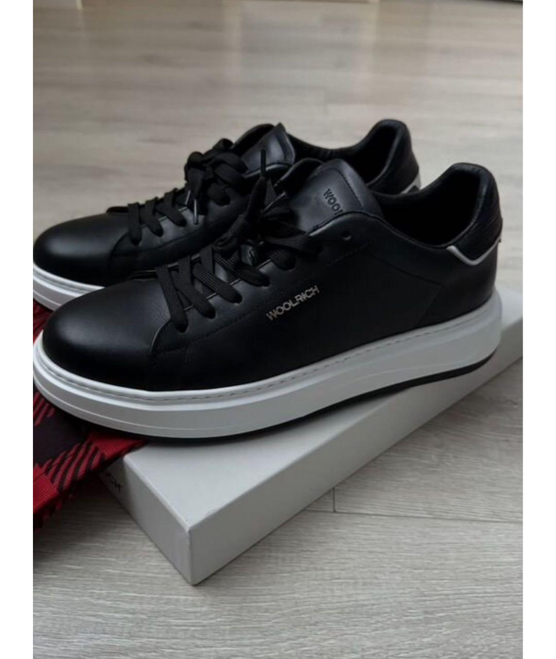 WOOLRICH Черные кожаные кеды, фото 3