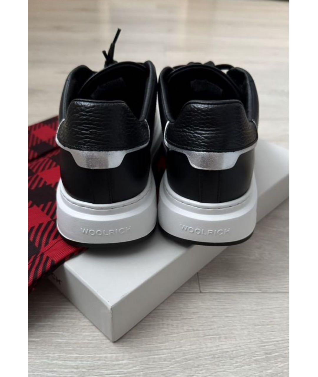 WOOLRICH Черные кожаные кеды, фото 4