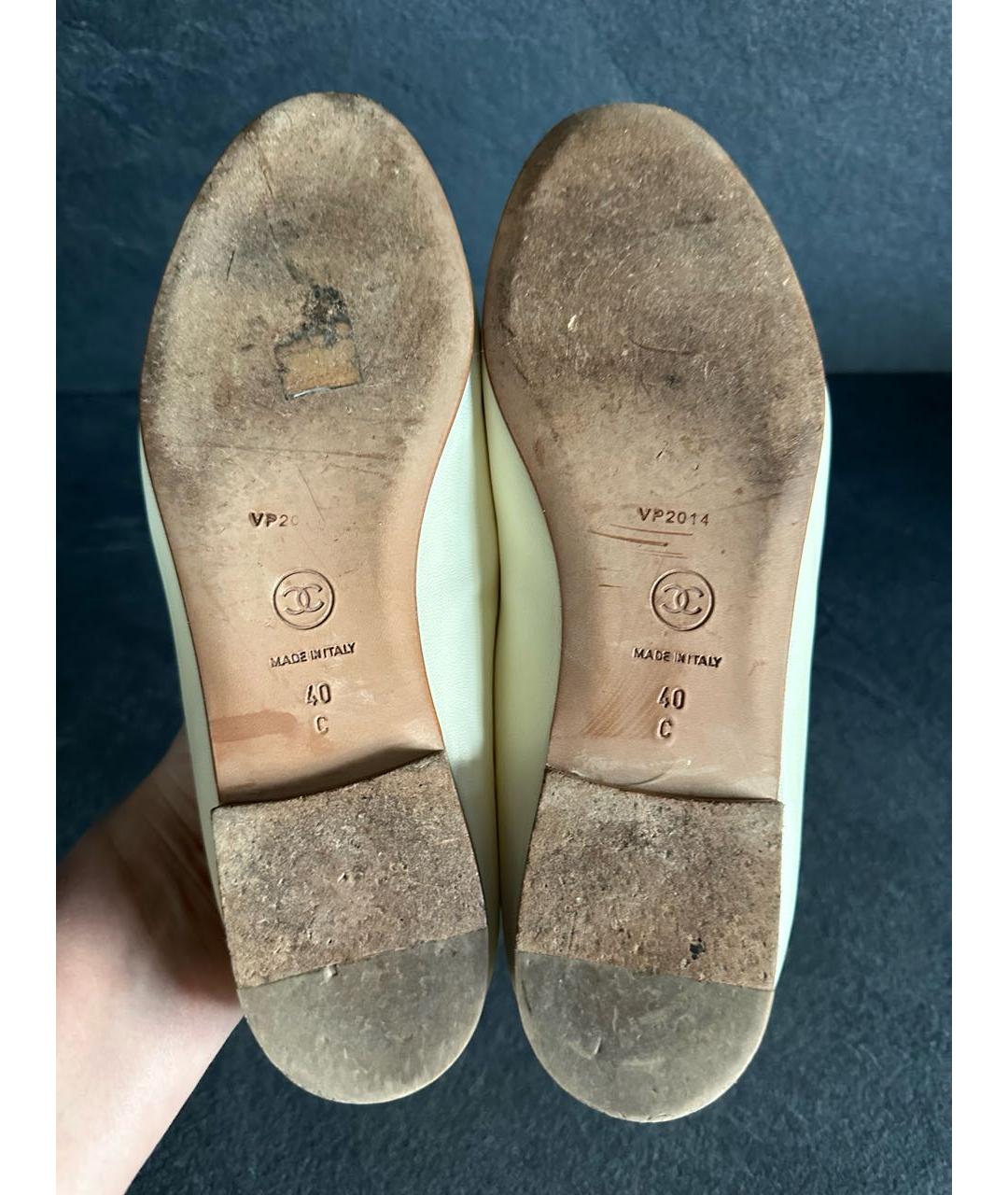 CHANEL Желтые кожаные балетки, фото 7