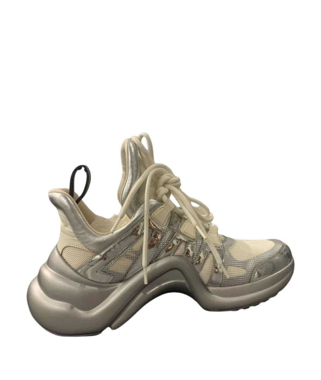 LOUIS VUITTON Серебряные текстильные кроссовки, фото 1