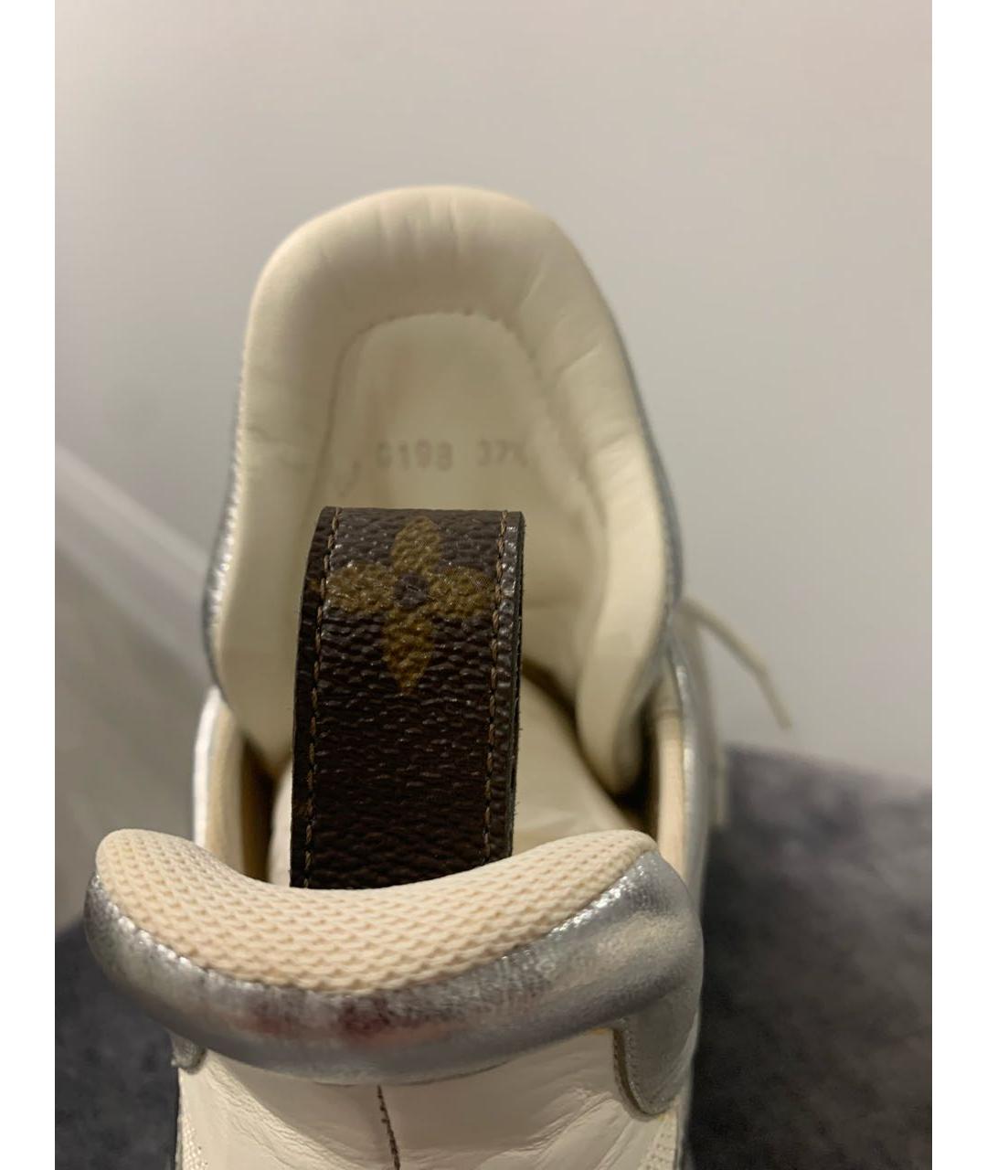 LOUIS VUITTON Серебряные текстильные кроссовки, фото 6