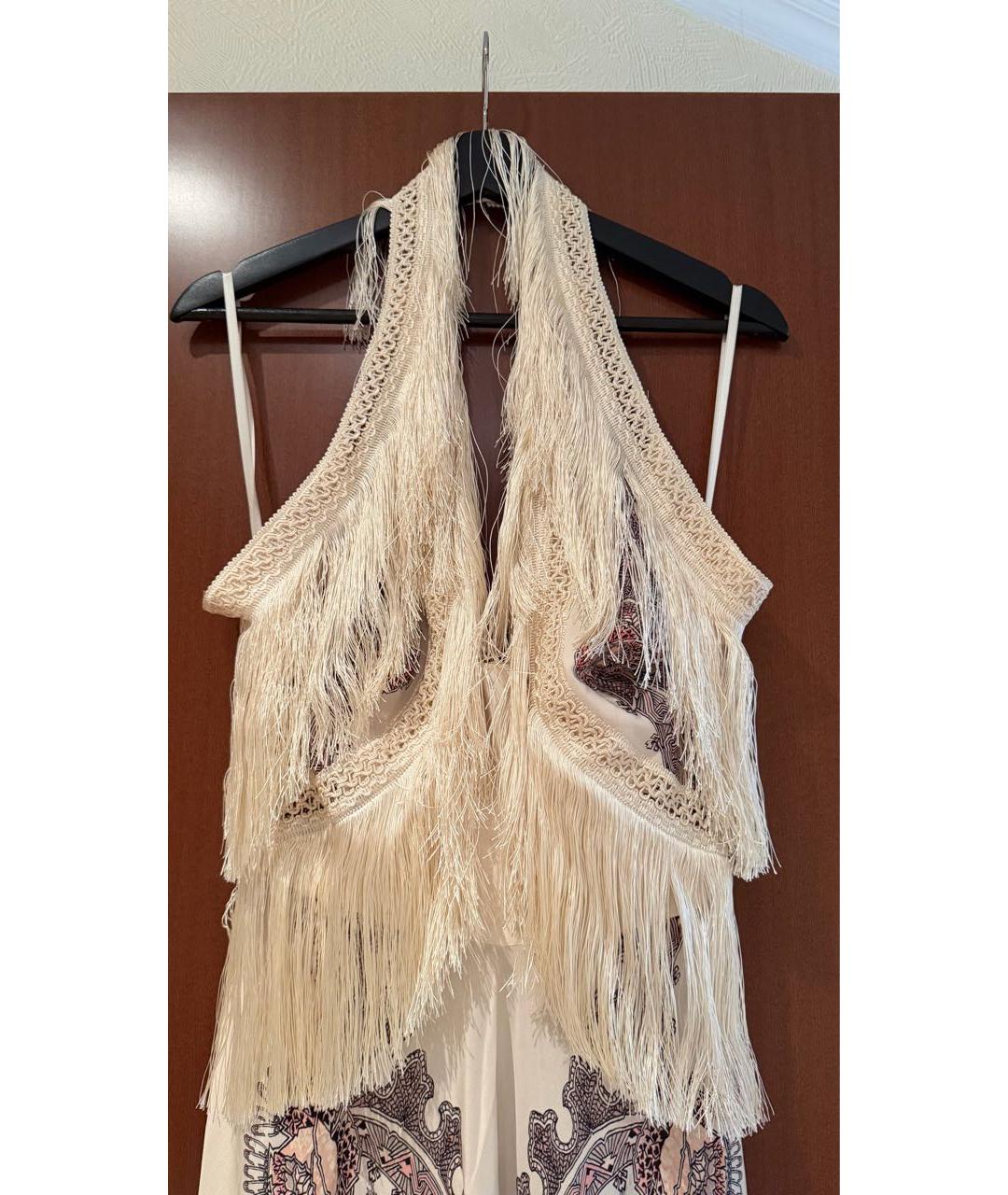 ETRO Бежевое шелковое коктейльное платье, фото 4