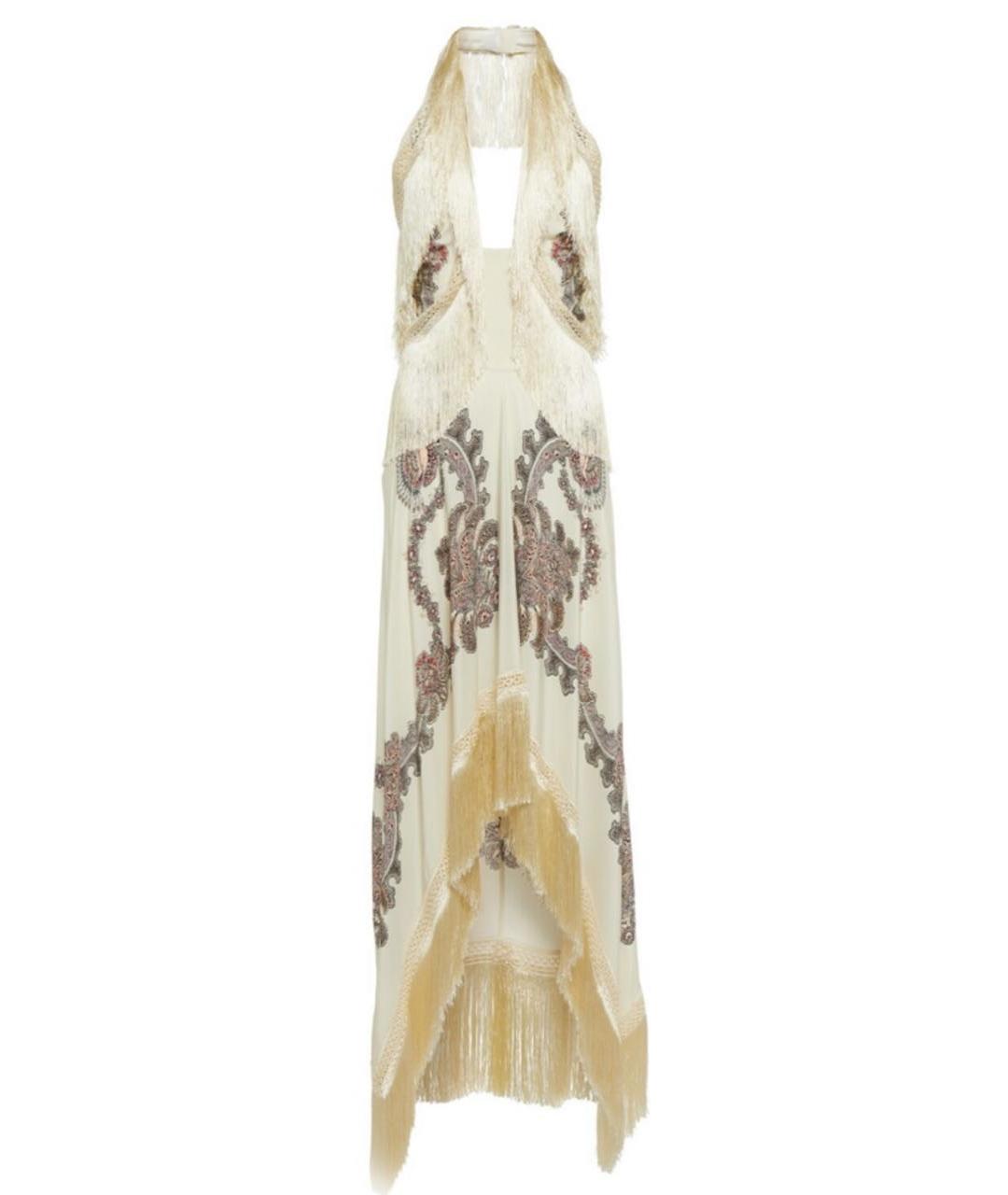 ETRO Бежевое шелковое коктейльное платье, фото 6