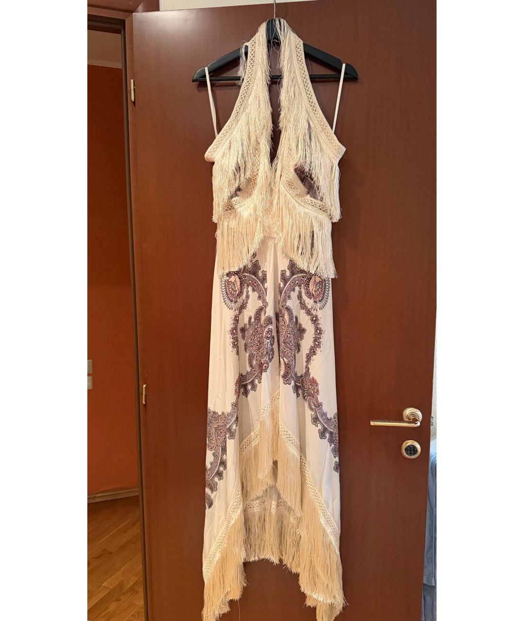 ETRO Бежевое шелковое коктейльное платье, фото 3