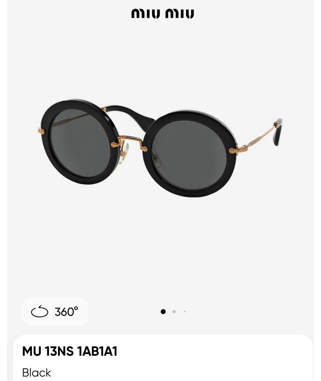 MIU MIU Черные пластиковые солнцезащитные очки, фото 2