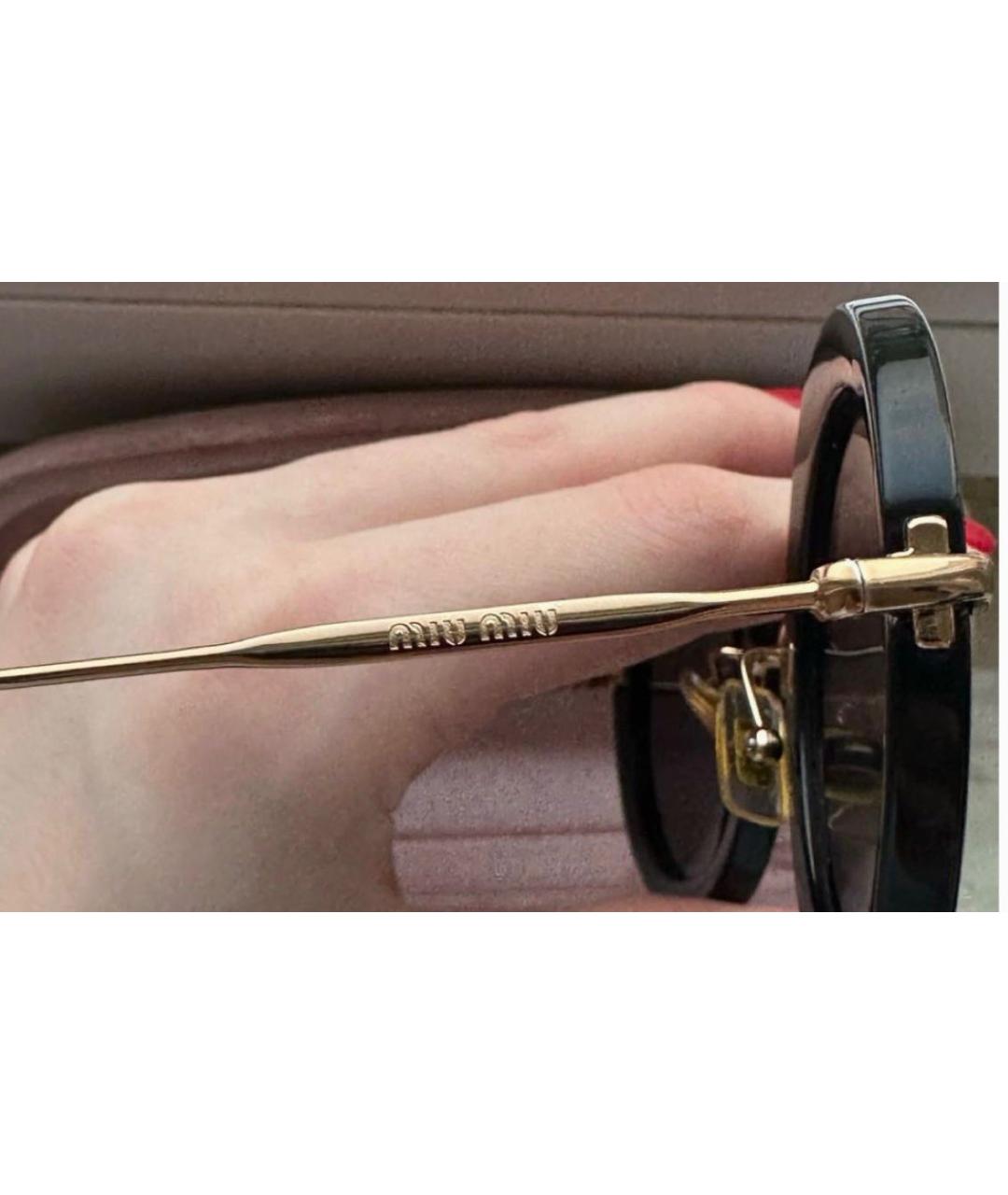 MIU MIU Черные пластиковые солнцезащитные очки, фото 3