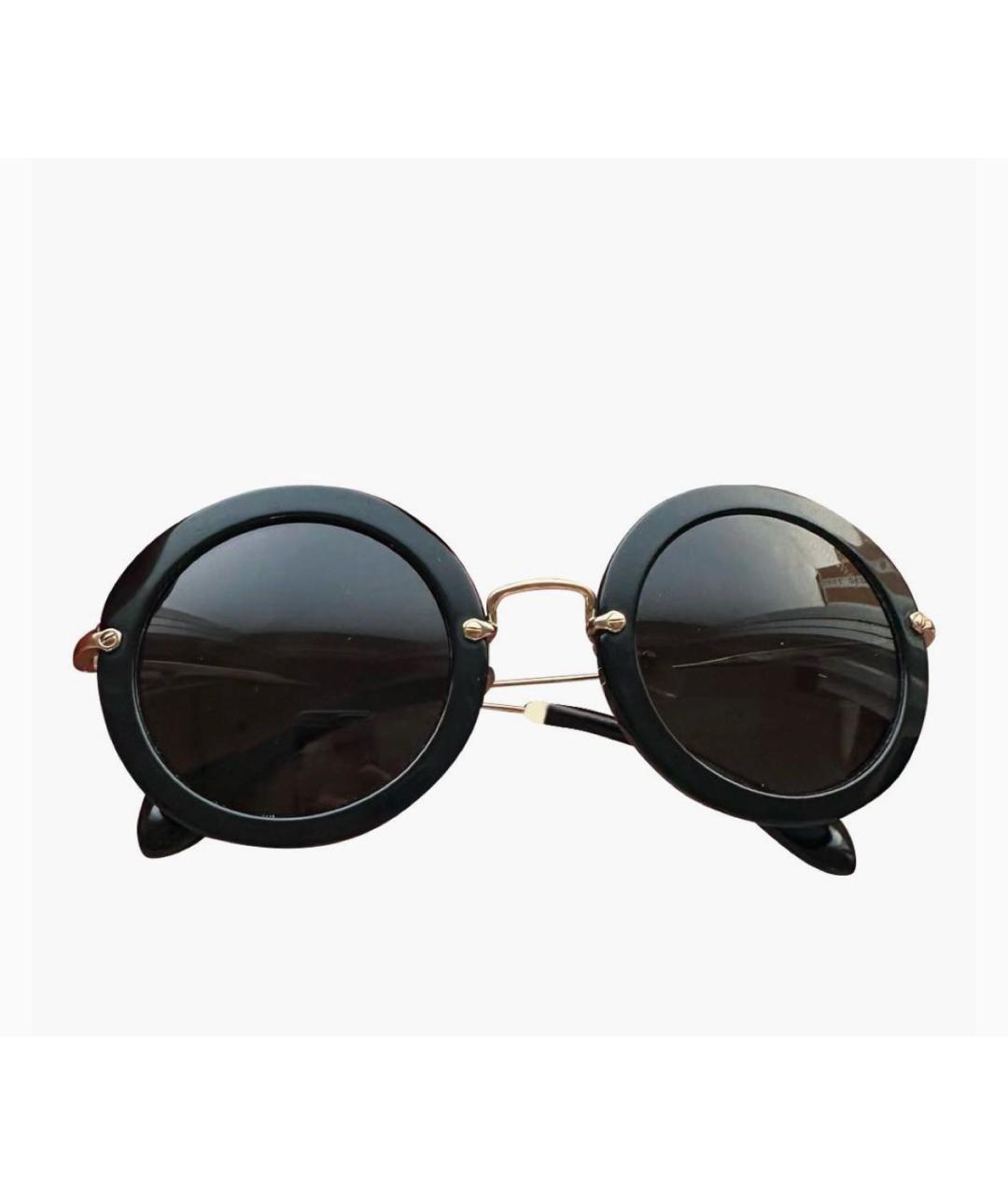 MIU MIU Черные пластиковые солнцезащитные очки, фото 7