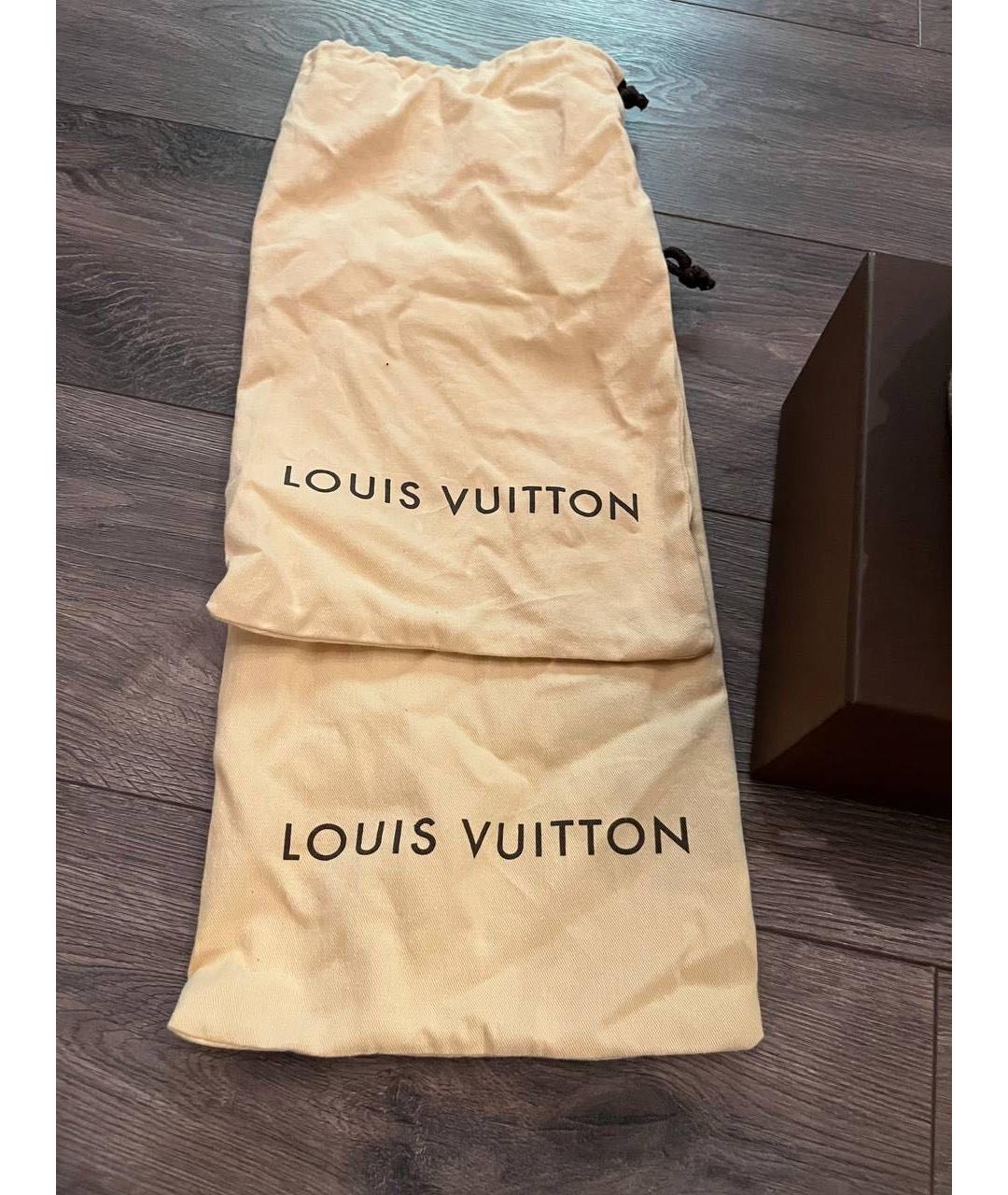 LOUIS VUITTON Бежевые текстильные босоножки, фото 4