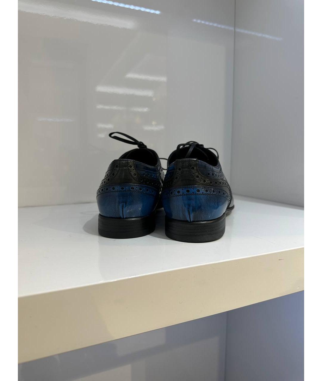 DOLCE&GABBANA Синие кожаные туфли, фото 3