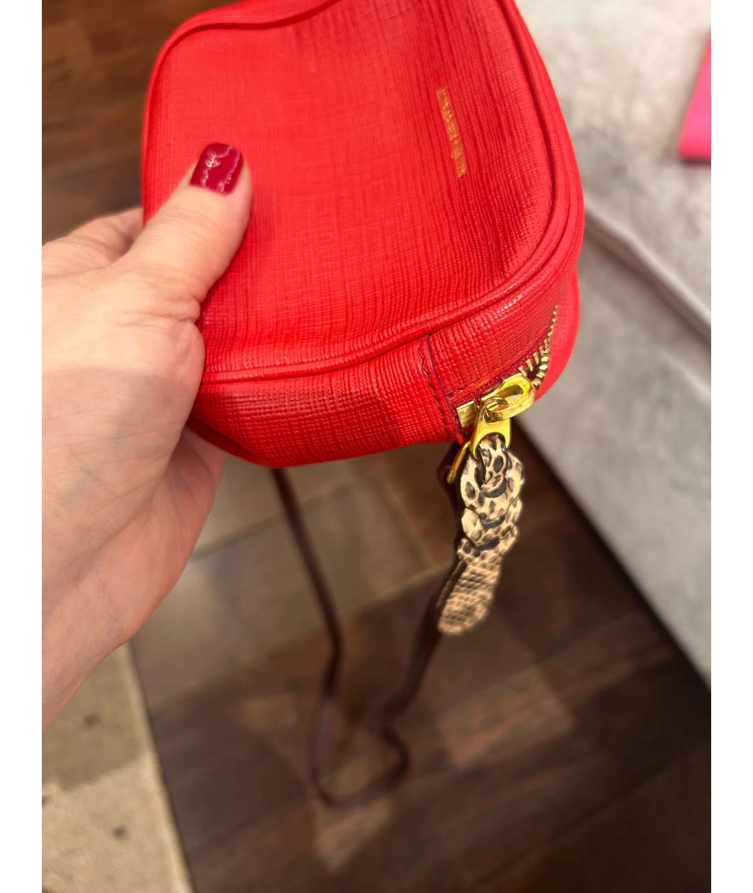 ALEXANDER MCQUEEN Красная кожаная сумка тоут, фото 5