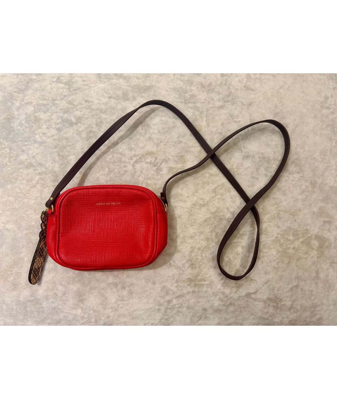 ALEXANDER MCQUEEN Красная кожаная сумка тоут, фото 7