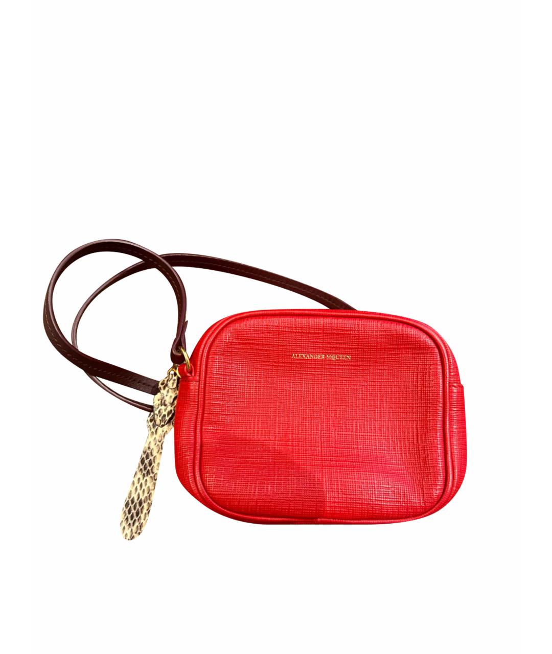 ALEXANDER MCQUEEN Красная кожаная сумка тоут, фото 1