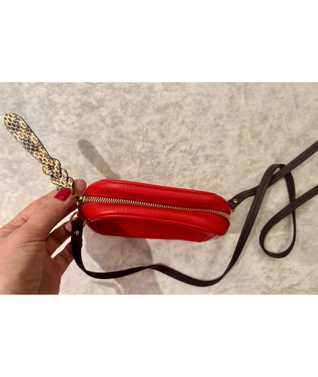 ALEXANDER MCQUEEN Красная кожаная сумка тоут, фото 2