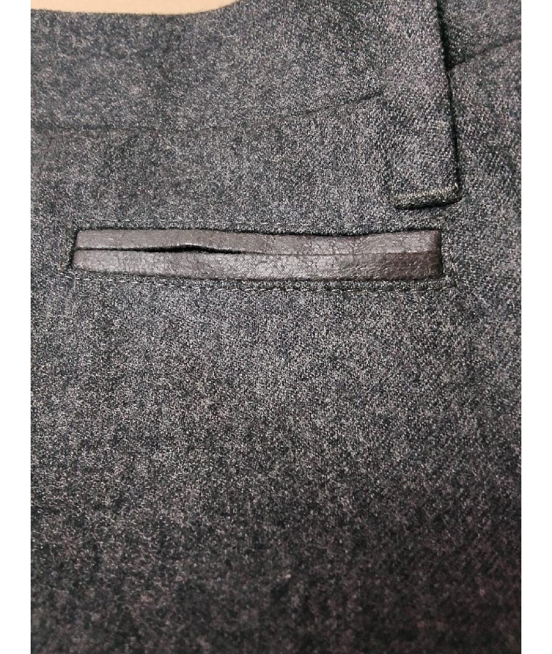 CORNELIANI Серые шерстяные классические брюки, фото 4