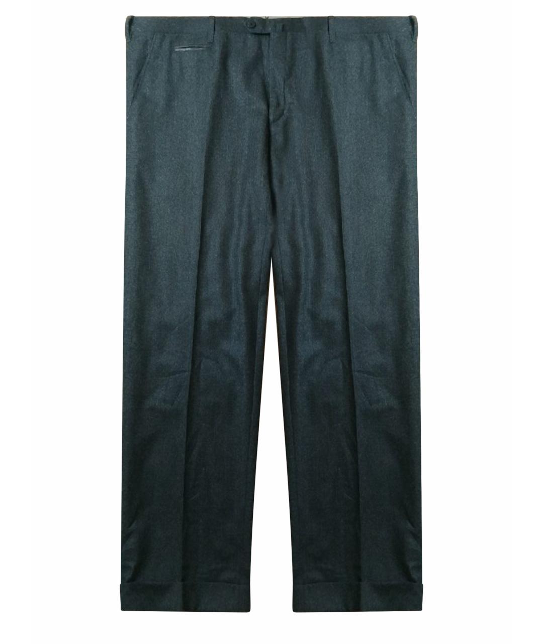 CORNELIANI Серые шерстяные классические брюки, фото 1