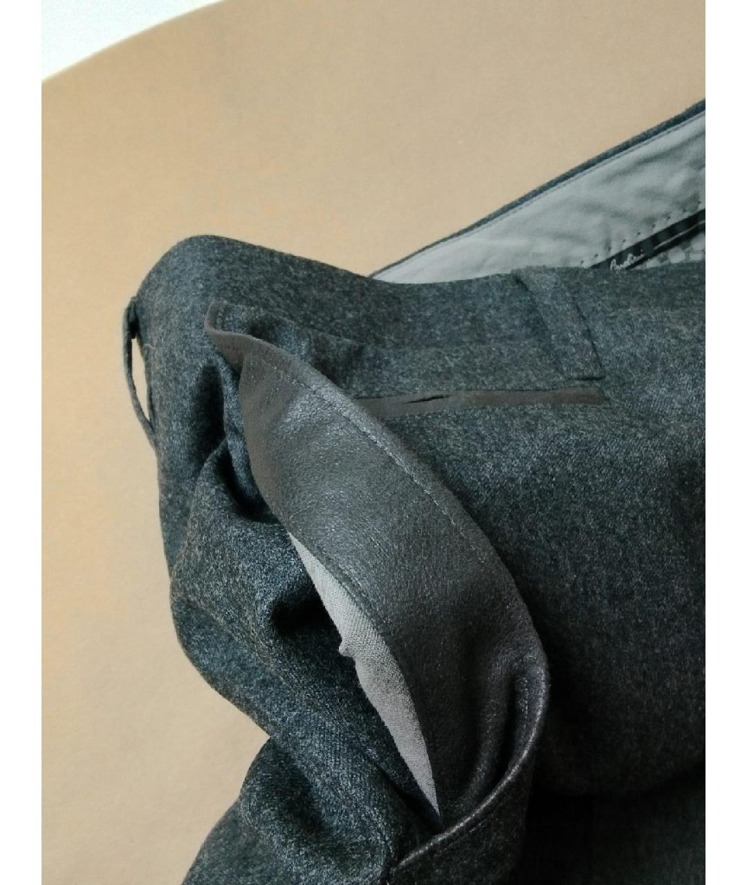 CORNELIANI Серые шерстяные классические брюки, фото 5