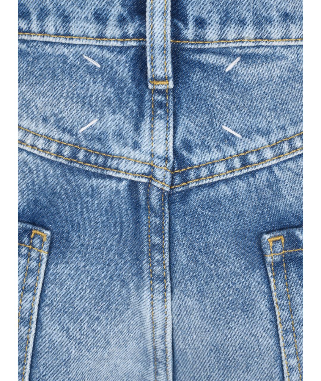 MAISON MARGIELA Синие хлопковые прямые джинсы, фото 3