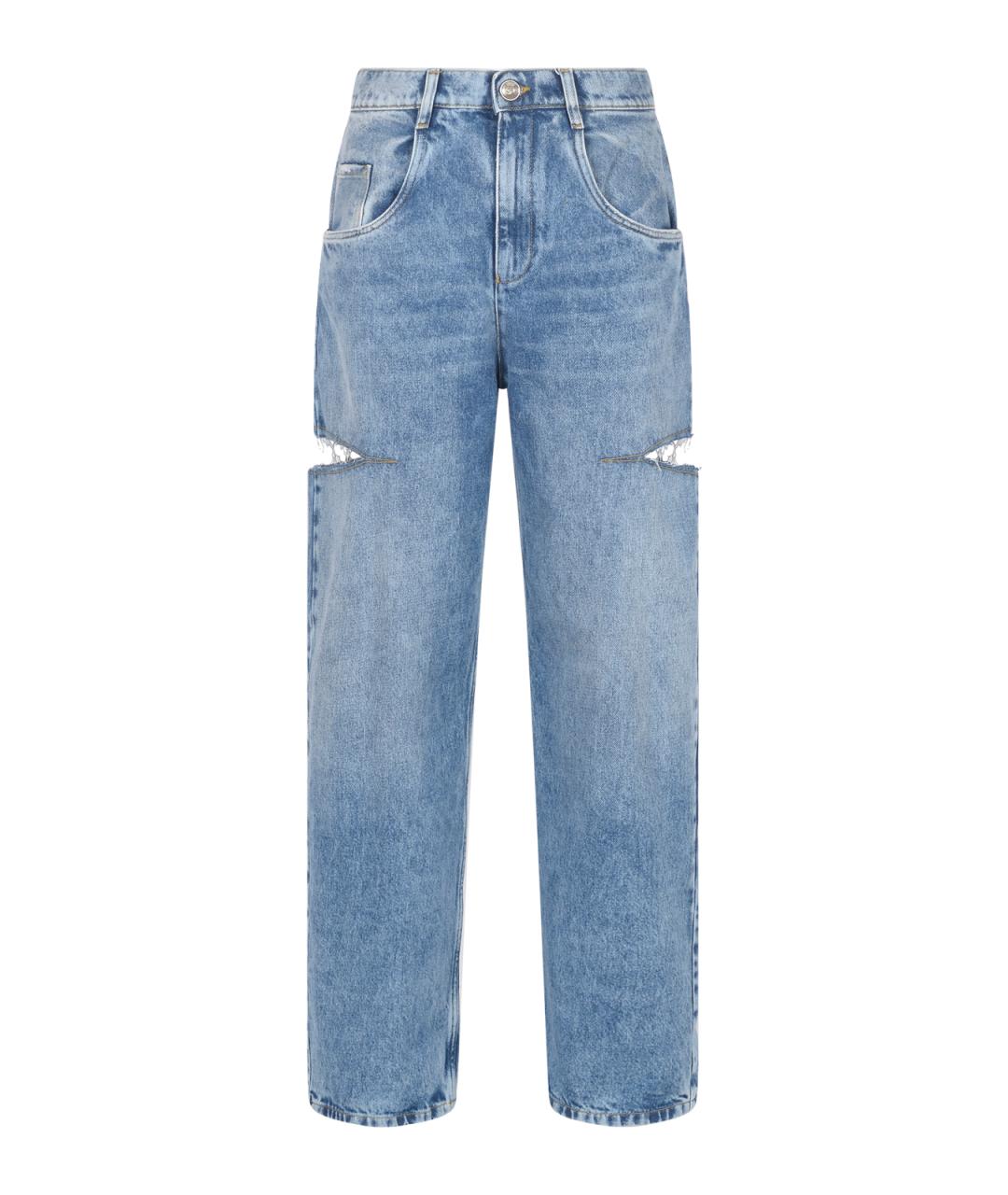 MAISON MARGIELA Синие хлопковые прямые джинсы, фото 1