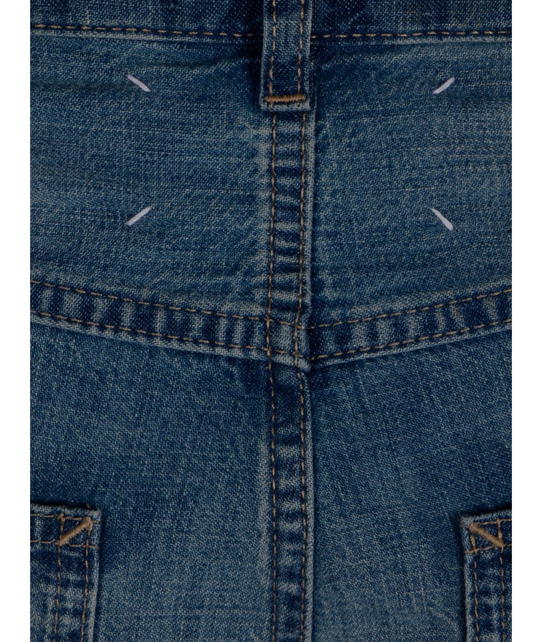 MAISON MARGIELA Синие хлопко-полиэстеровые прямые джинсы, фото 3