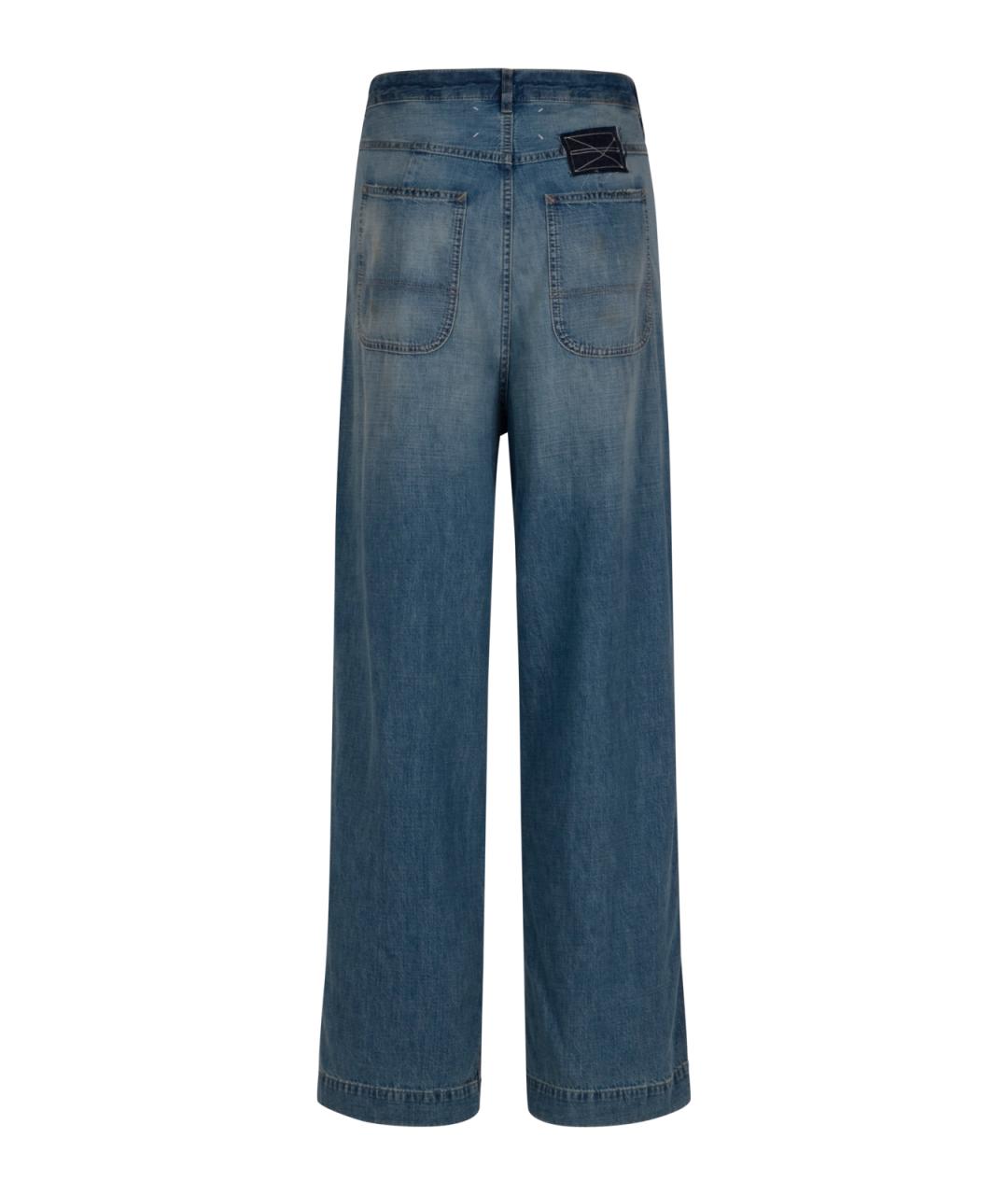 MAISON MARGIELA Синие хлопко-полиэстеровые прямые джинсы, фото 2