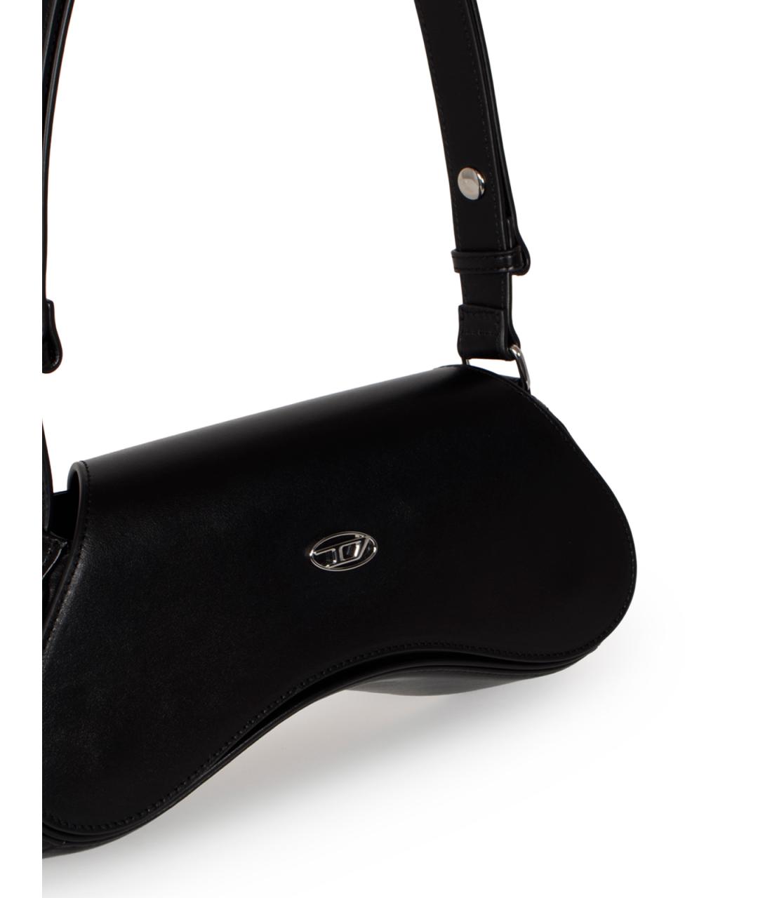 DIESEL Черная кожаная сумка через плечо, фото 4
