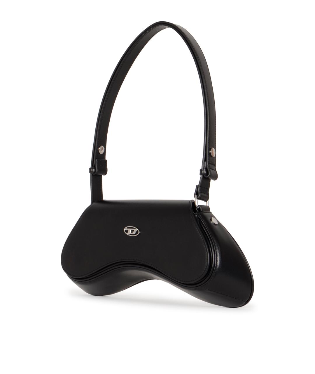 DIESEL Черная кожаная сумка через плечо, фото 2