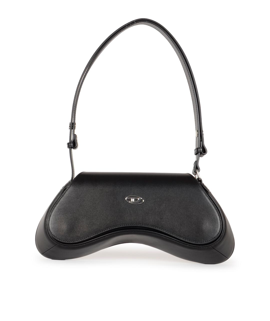 DIESEL Черная кожаная сумка через плечо, фото 1