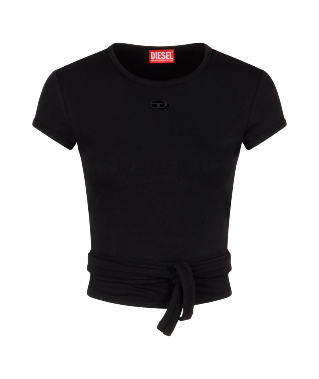 DIESEL Черная хлопковая футболка, фото 1