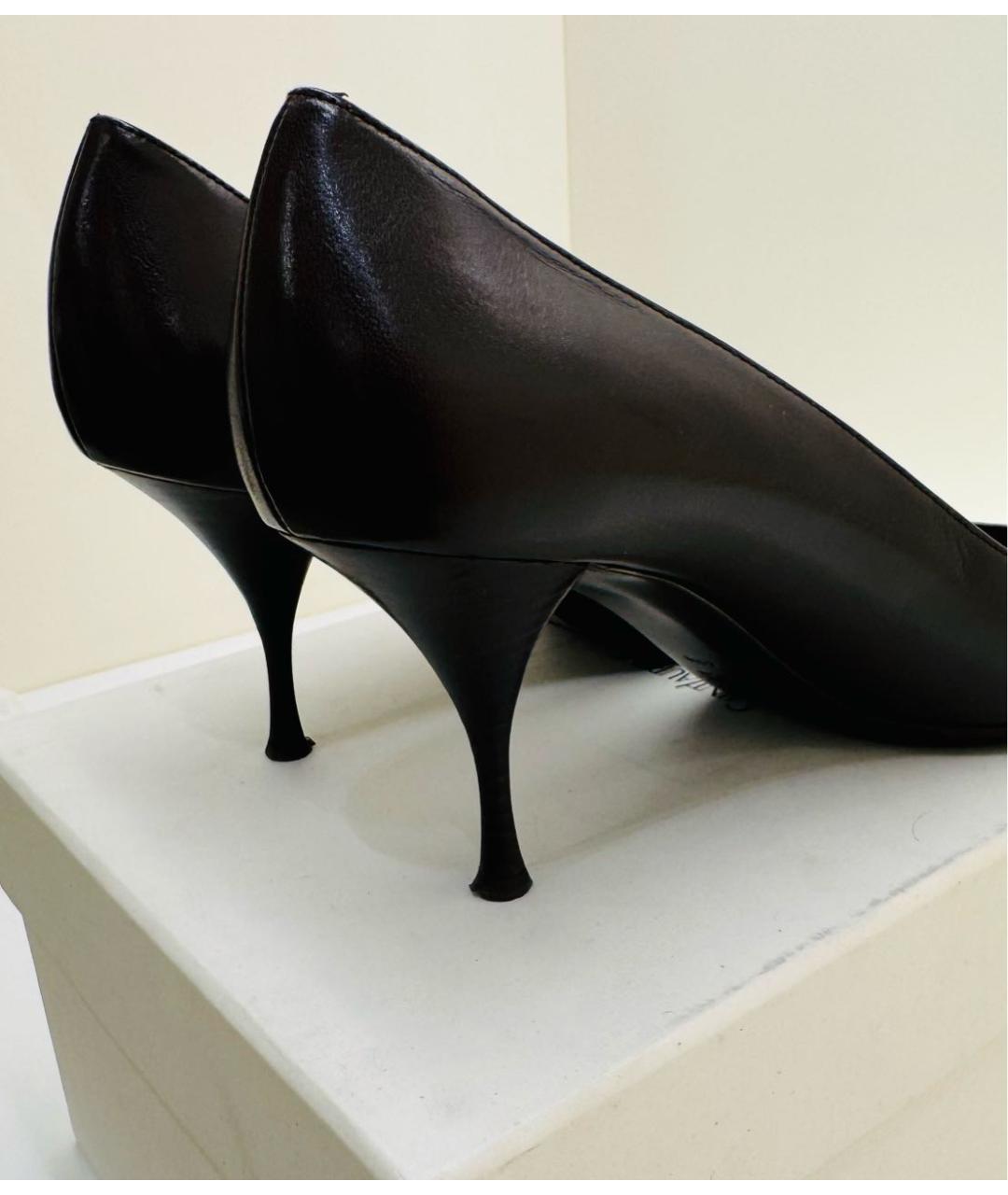 SAINT LAURENT Коричневые кожаные туфли, фото 3