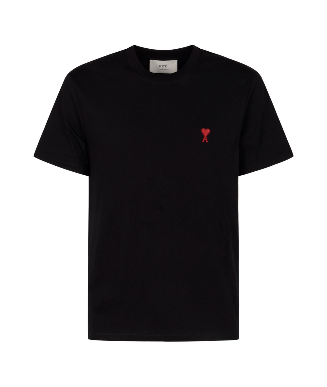Ami Paris Черная хлопковая футболка, фото 1