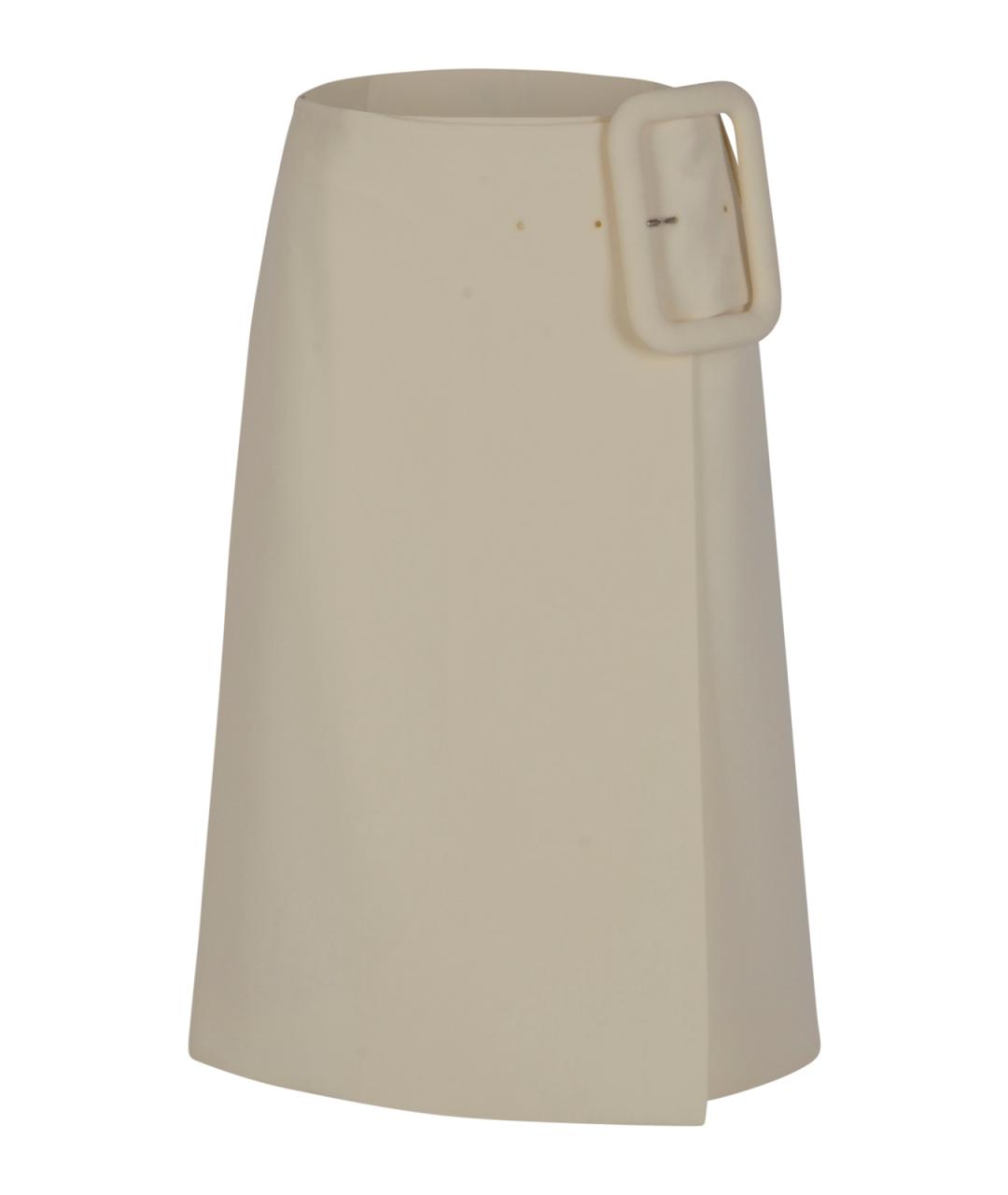 Ami Paris Бежевая вискозная юбка миди, фото 4
