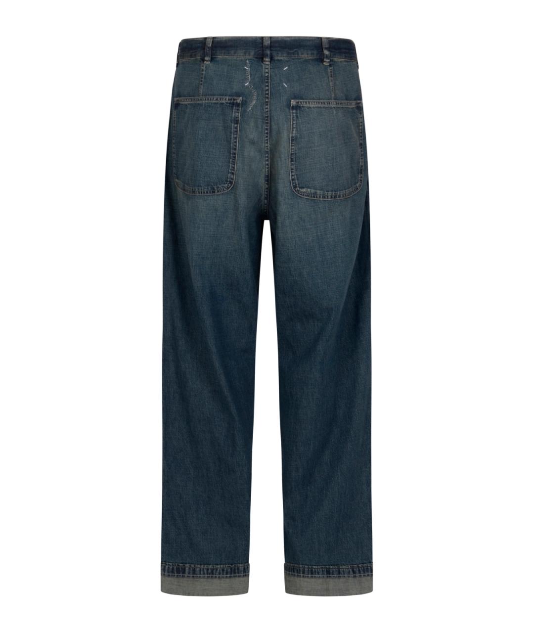 MAISON MARGIELA Синие хлопковые прямые джинсы, фото 2
