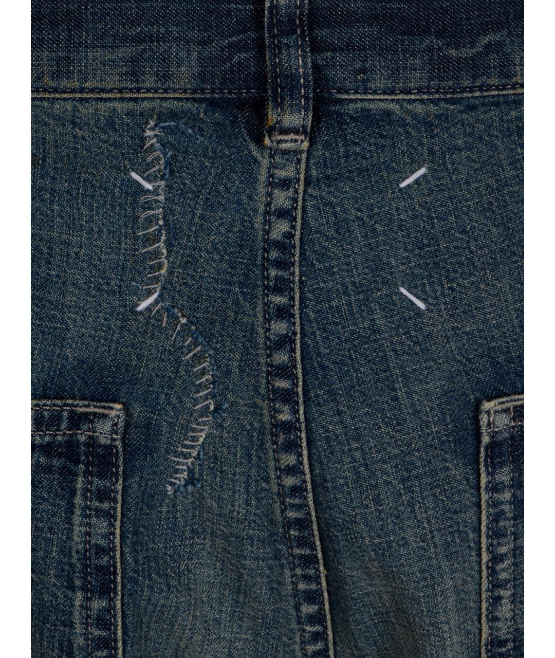 MAISON MARGIELA Синие хлопковые прямые джинсы, фото 3