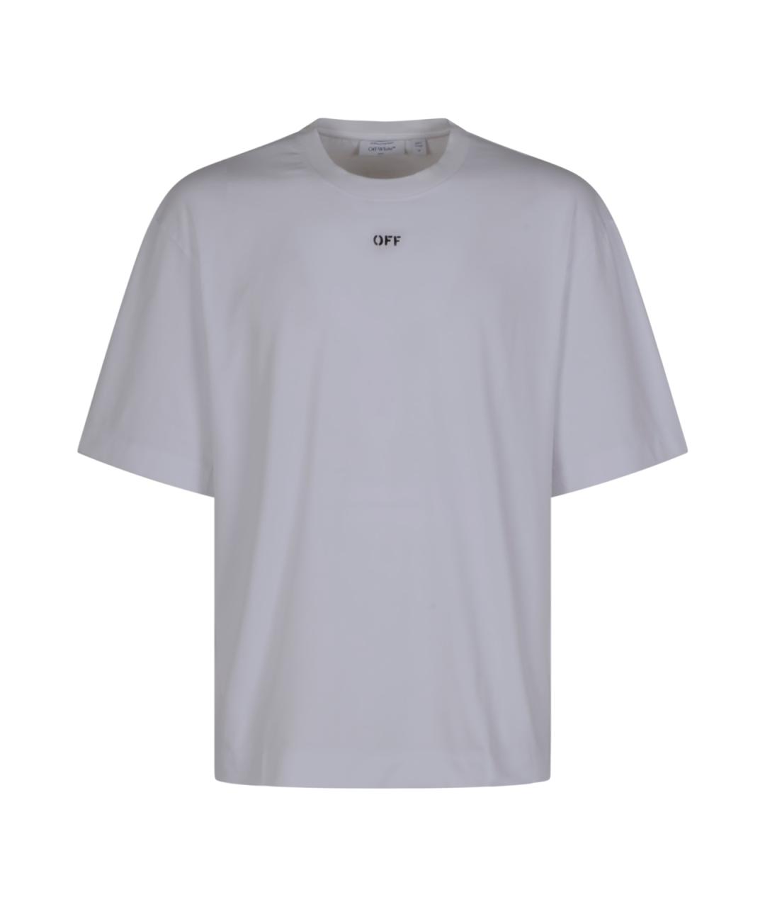 OFF-WHITE Белая хлопковая футболка, фото 1