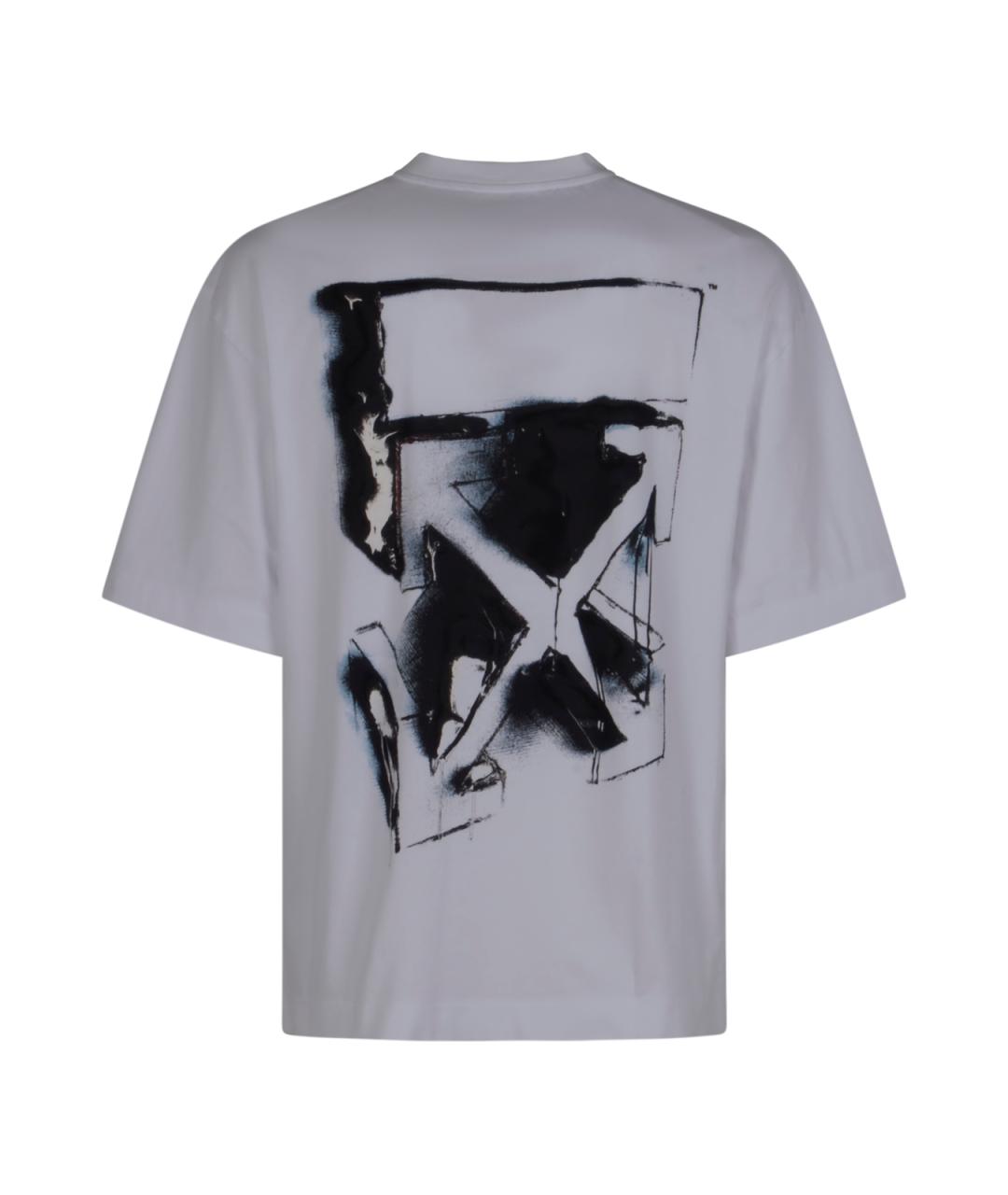 OFF-WHITE Белая хлопковая футболка, фото 2