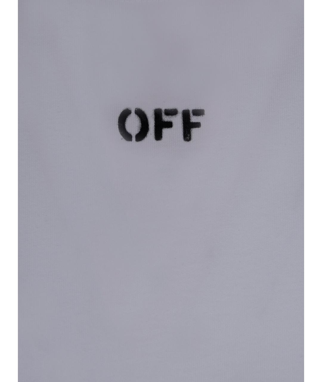 OFF-WHITE Белая хлопковая футболка, фото 3