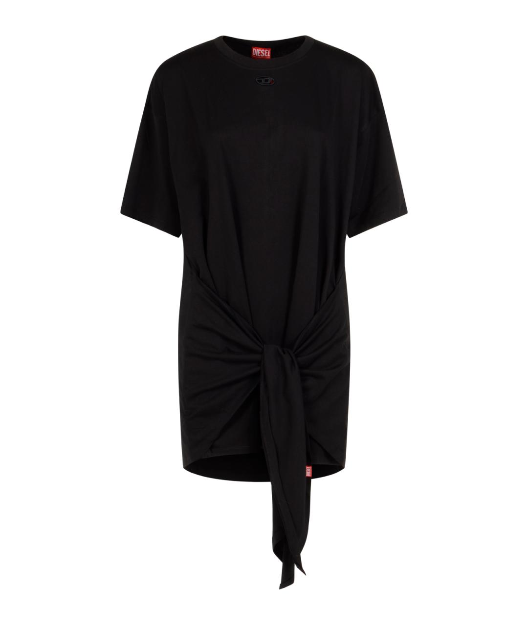 DIESEL Черное хлопковое повседневное платье, фото 1
