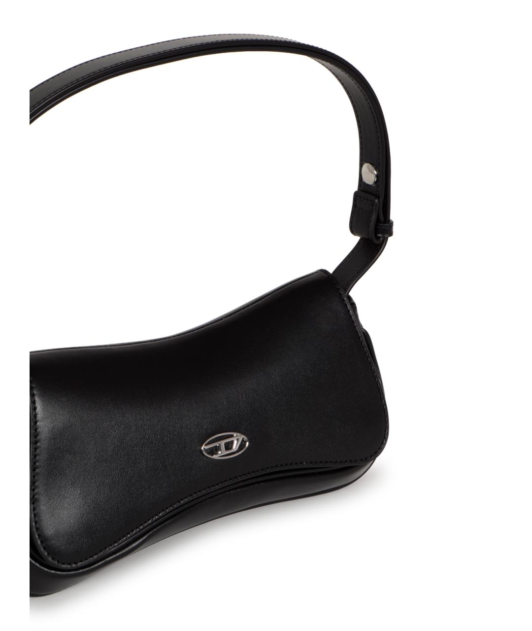 DIESEL Черная кожаная сумка через плечо, фото 4