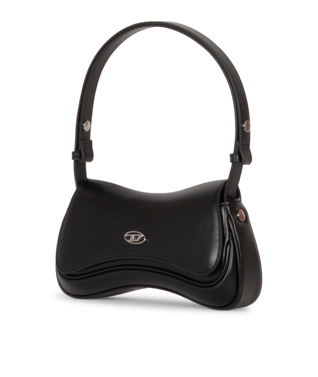 DIESEL Черная кожаная сумка через плечо, фото 2