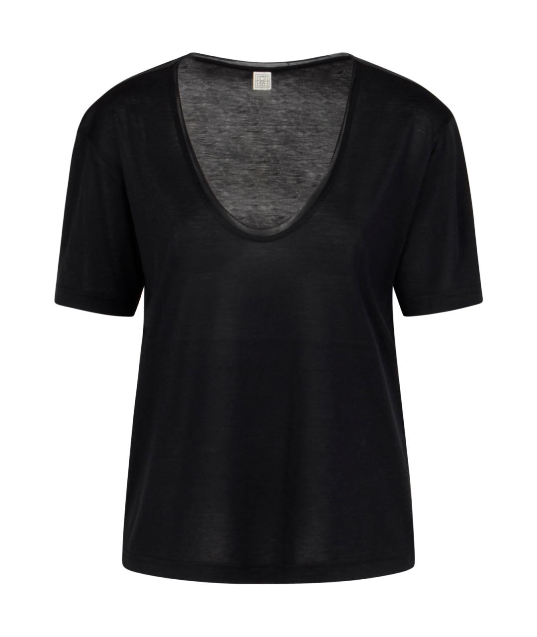 TOTEME Черная хлопковая футболка, фото 1