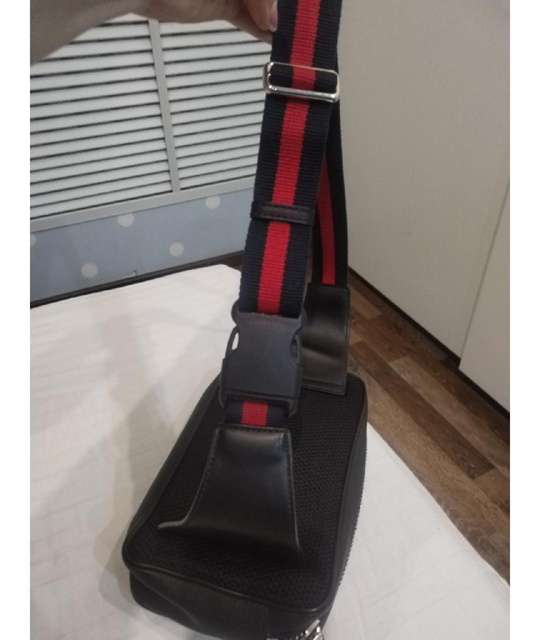 GUCCI Антрацитовая кожаная поясная сумка, фото 8