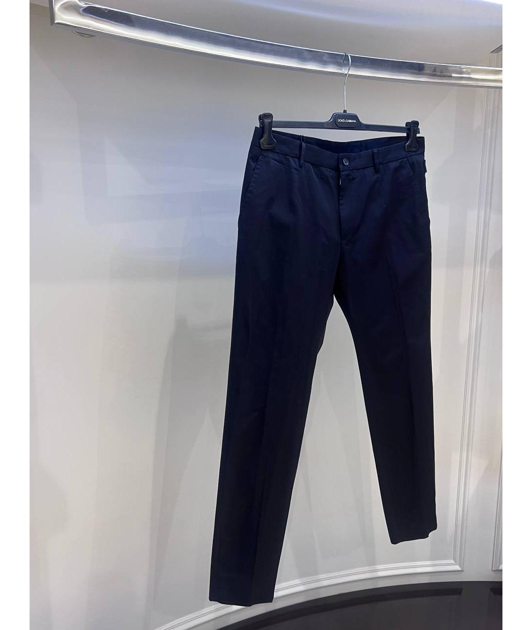 DOLCE&GABBANA Синие хлопковые повседневные брюки, фото 2