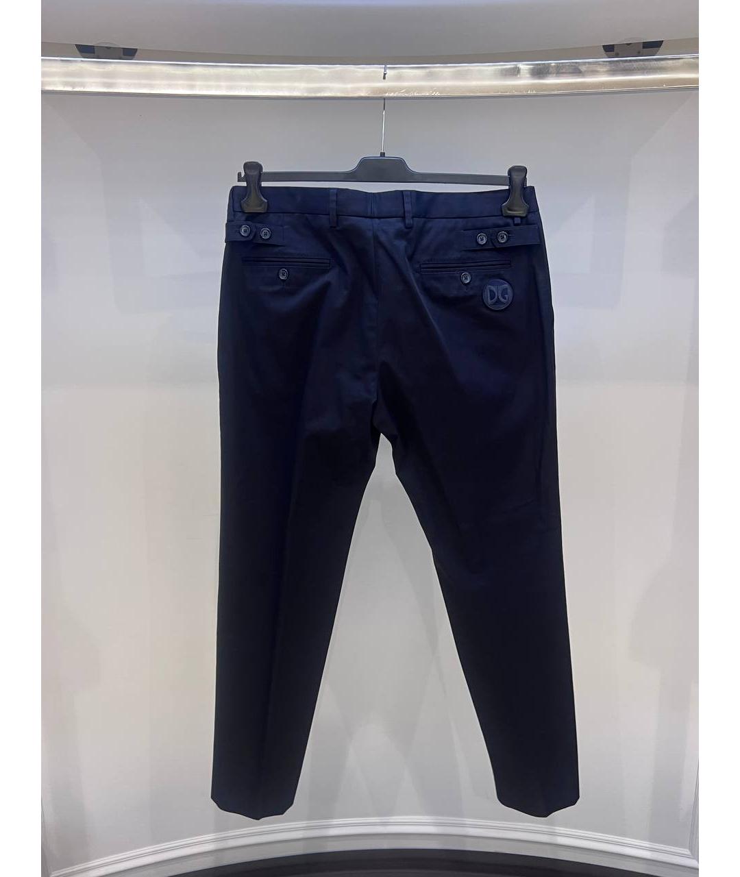 DOLCE&GABBANA Синие хлопковые повседневные брюки, фото 3