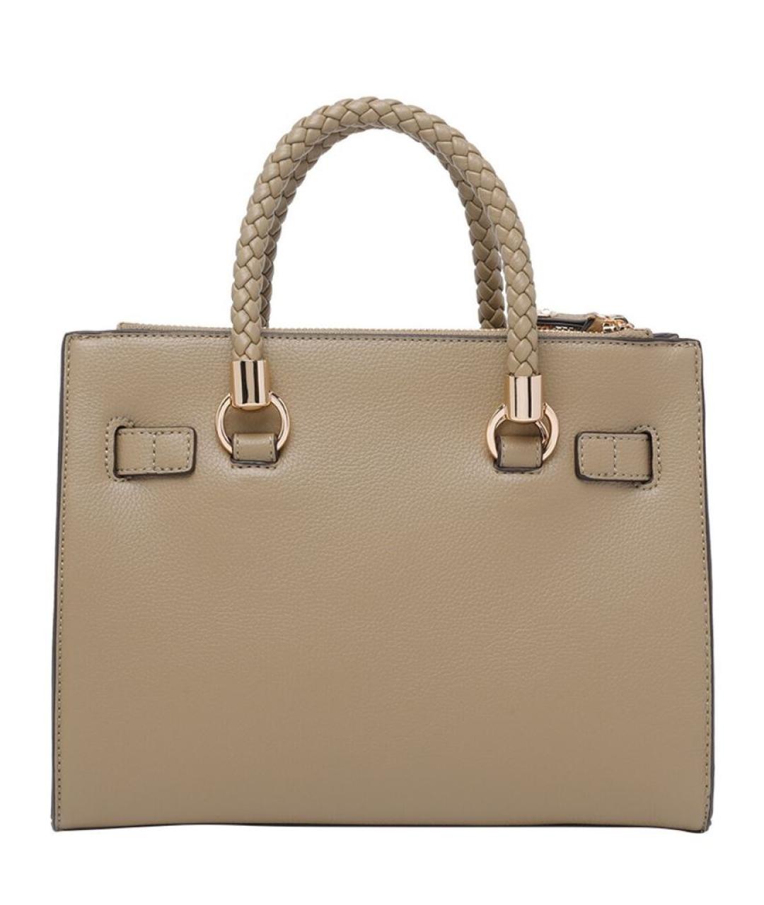 LIU JO Бежевая кожаная сумка тоут, фото 2