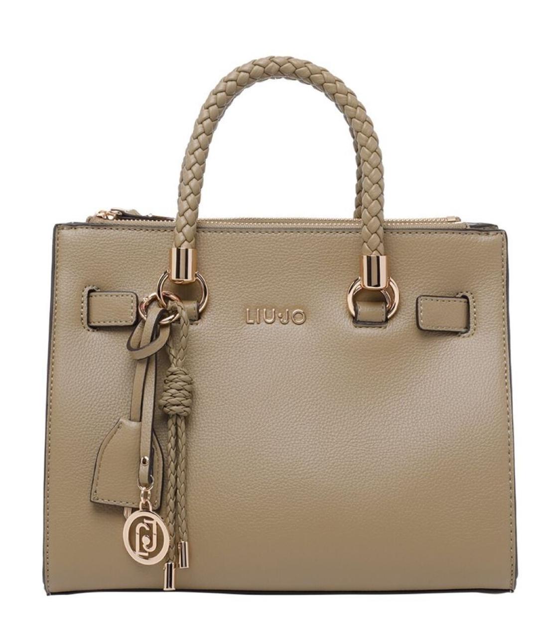 LIU JO Бежевая кожаная сумка тоут, фото 1