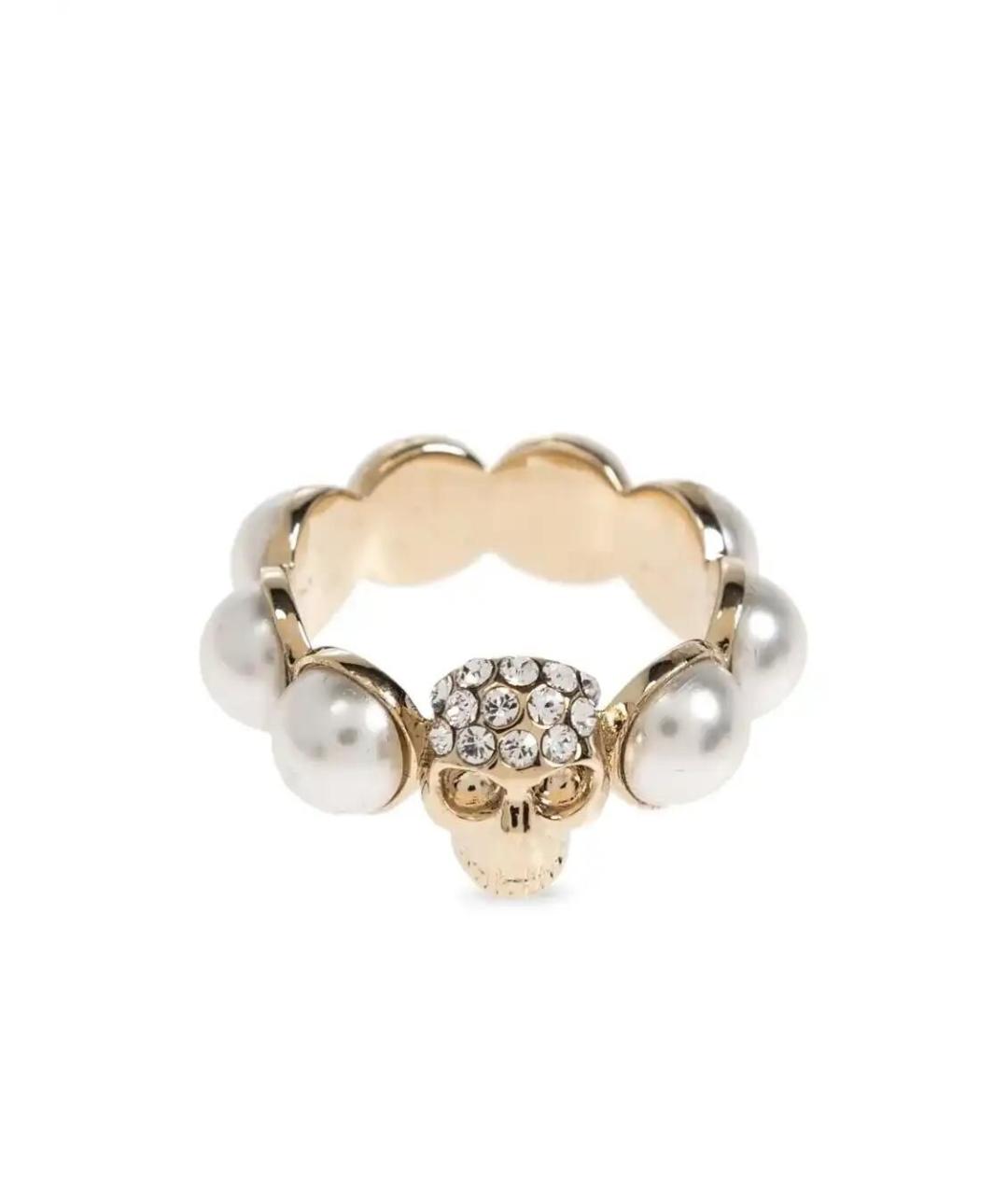 ALEXANDER MCQUEEN Белое латунное кольцо, фото 1