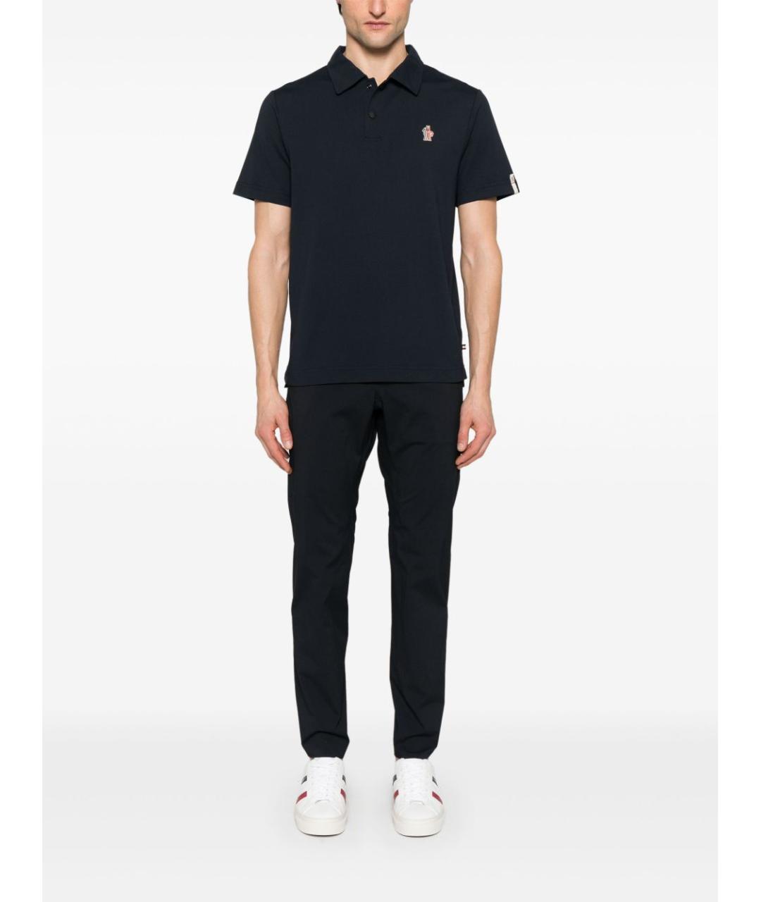 MONCLER GRENOBLE Темно-синее поло с коротким рукавом, фото 3