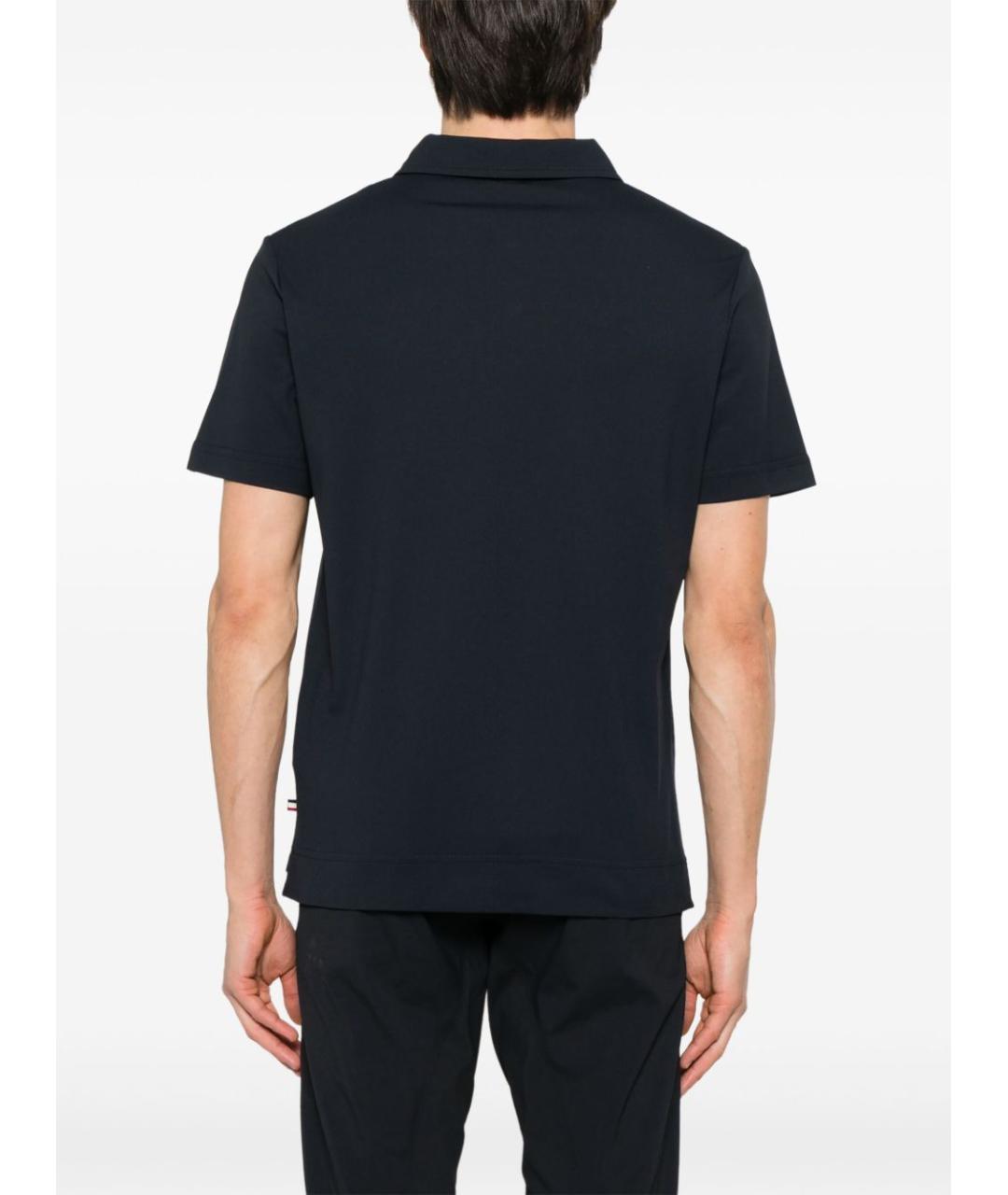 MONCLER GRENOBLE Темно-синее поло с коротким рукавом, фото 2